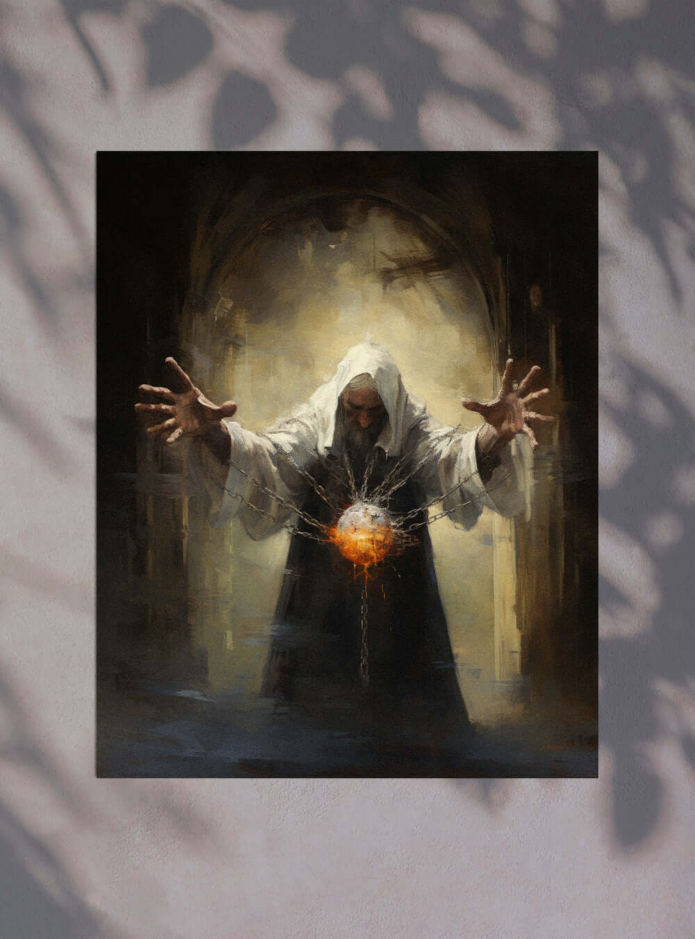 Exodus 20:15 Sorcerer Fire Orb | Bible Art Poster Print