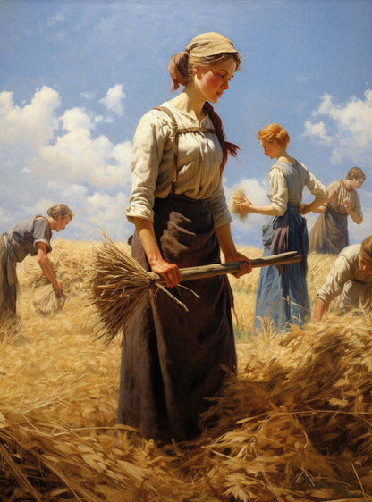 Exodus 20:9 Pastoral Harvest - Modern Christian Art Poster Print