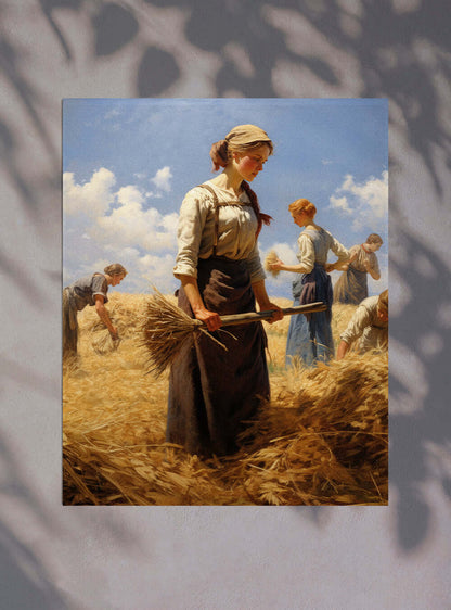 Exodus 20:9 Pastoral Harvest - Modern Christian Art Poster Print