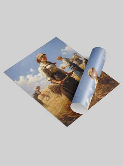 Exodus 20:9 Pastoral Harvest - Modern Christian Art Poster Print