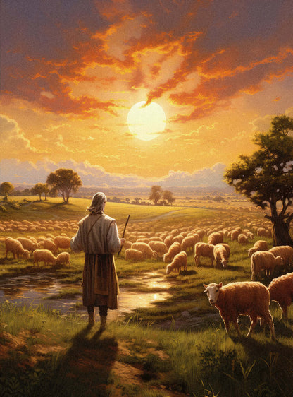 Galatians 6:7 - Serene Shepherd Art - Christian Decor Poster Print