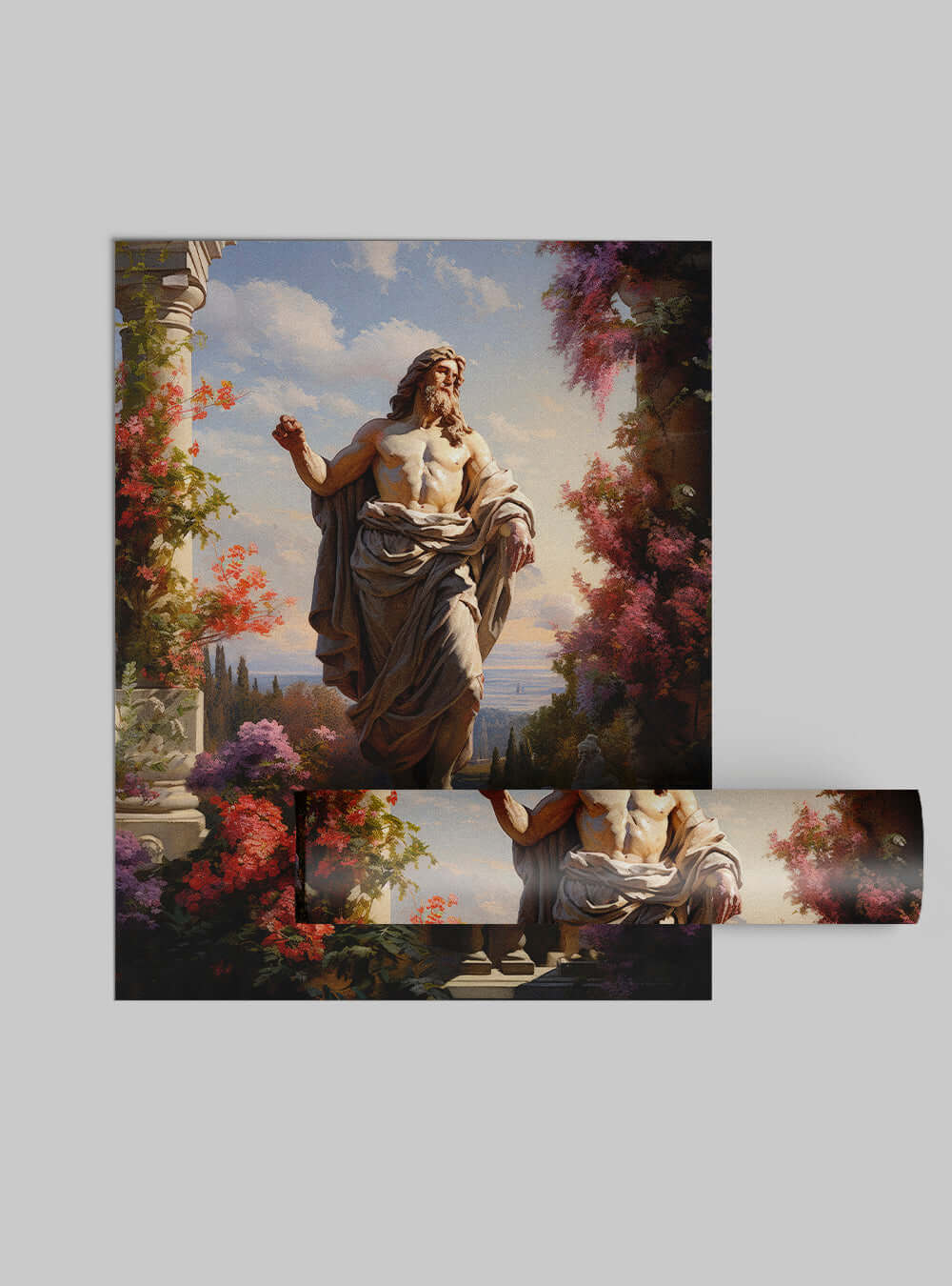 Galatians 6:9 Statue Garden Christian Artwork Poster Print