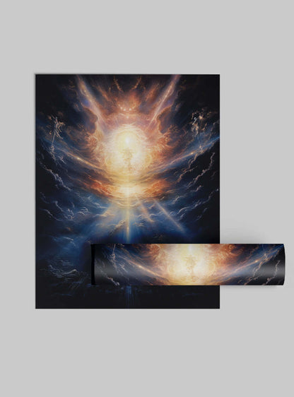 Genesis 1:1 Celestial Event Christian Wall Art Poster Print