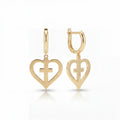 Cross Heart Hoop Necklace in 18k Yellow Gold Vermeil