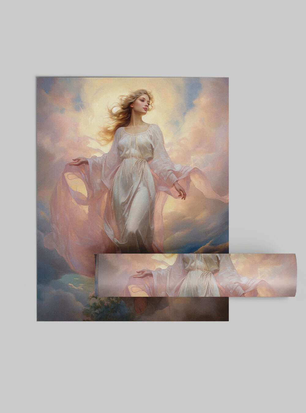 Hebrews 11:1 - Angelic Figure - Bible Verse Wall Art Poster Print