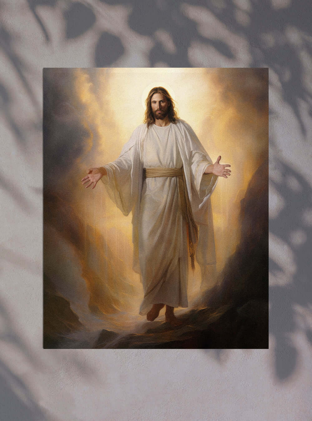 Hebrews 13:8 Divine Radiance Christian Painting Poster Print