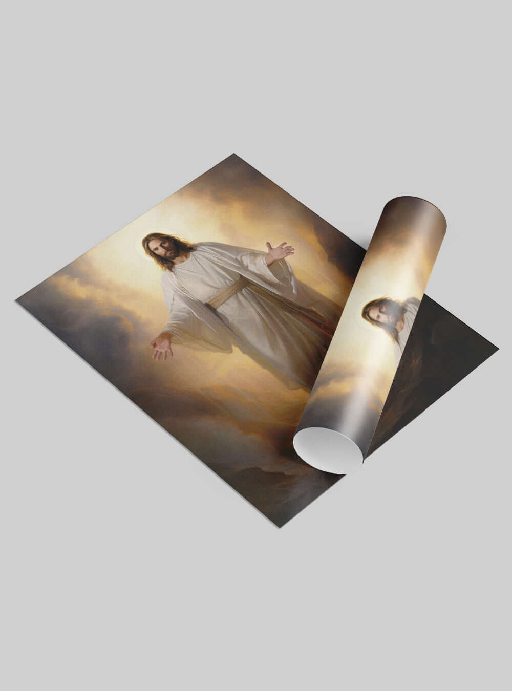 Hebrews 13:8 Divine Radiance Christian Painting Poster Print