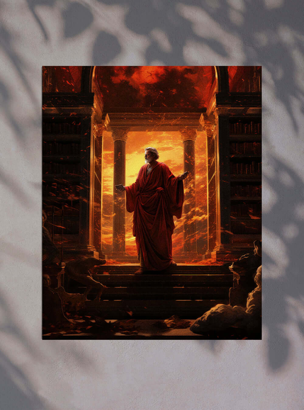 Hebrews 2:3 - Fiery Library Figure - Christian Decor Poster Print