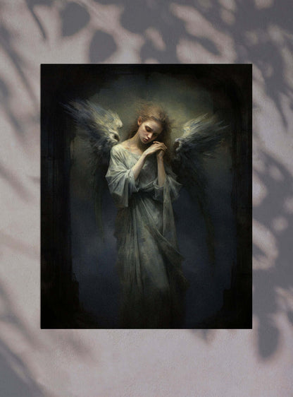 Hebrews 4:15 Angelic Figure Bible Scripture Art Poster Print