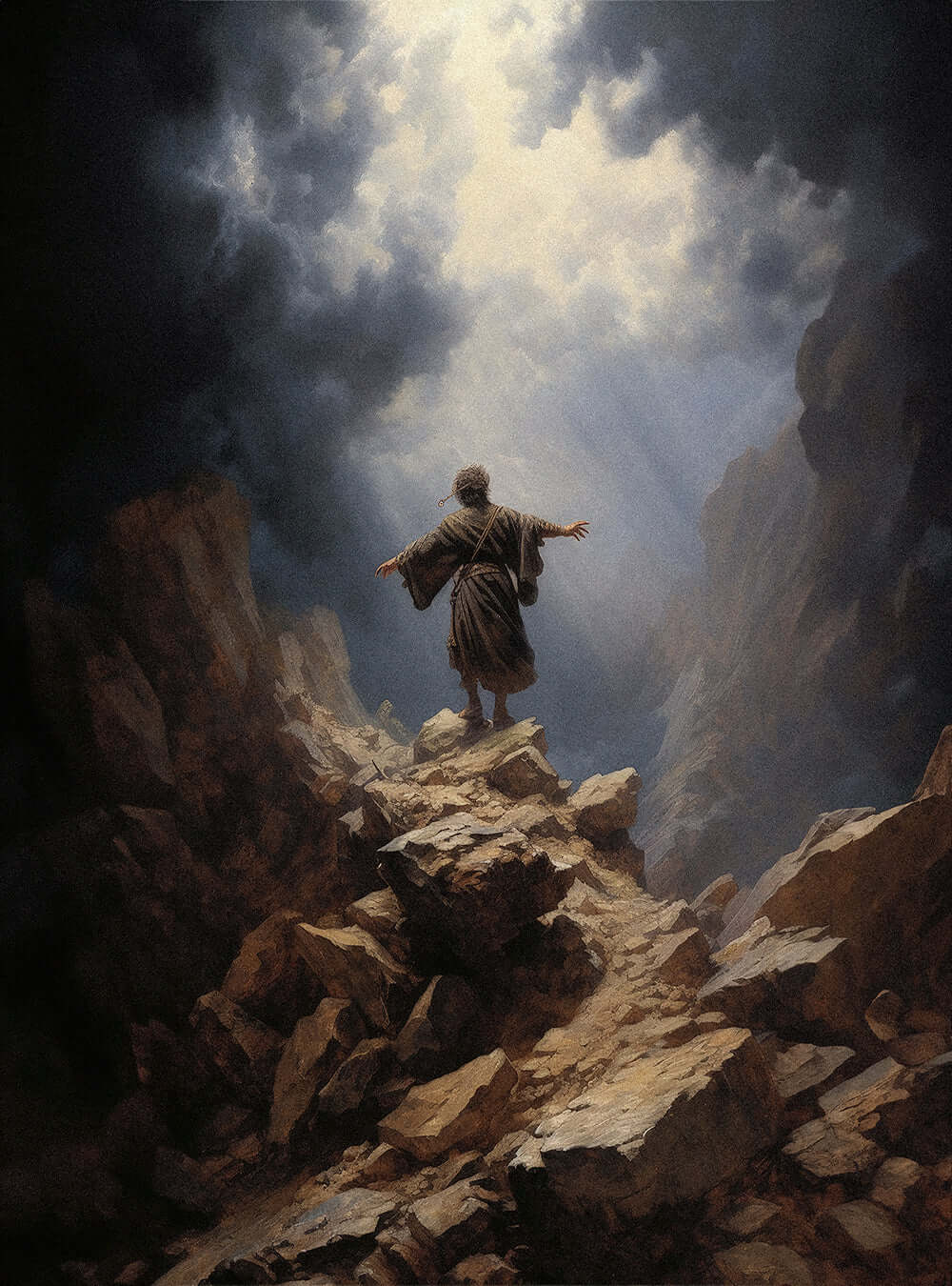 Isaiah 53:4 Divine Ascent - Christian Decor Art Poster Print