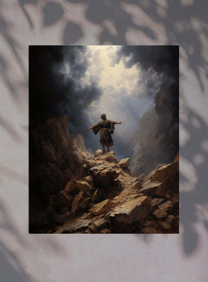 Isaiah 53:4 Divine Ascent - Christian Decor Art Poster Print