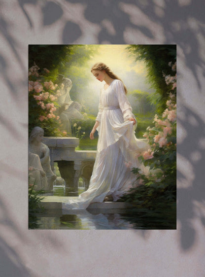 James 3:17 - Serene Garden Lady - Scripture Art Poster Print