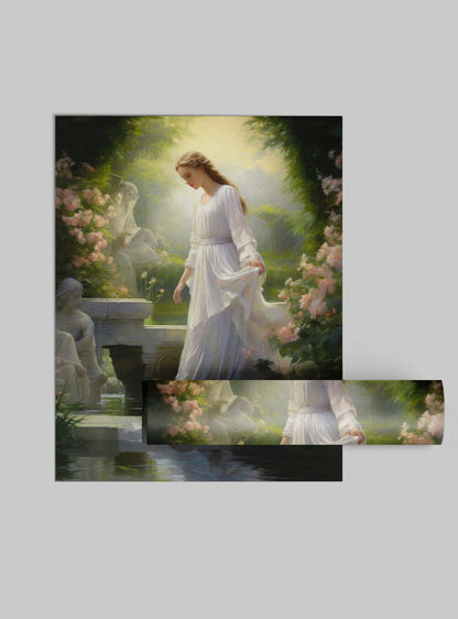 James 3:17 - Serene Garden Lady - Scripture Art Poster Print