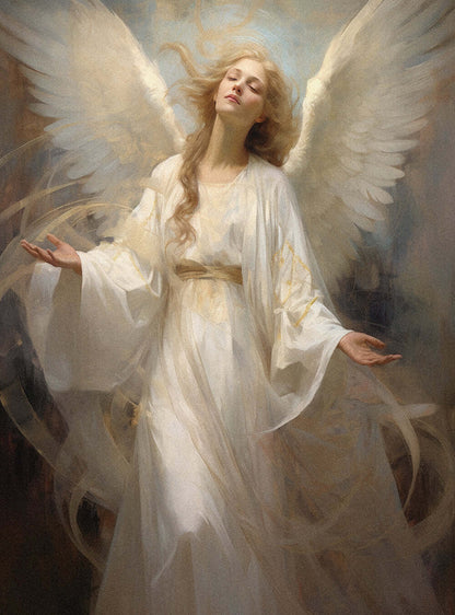 Job 19:25 Angelic Being Bible Art Poster Print