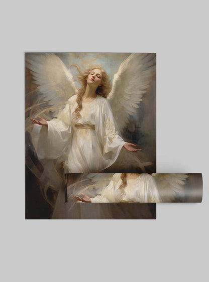 Job 19:25 Angelic Being Bible Art Poster Print