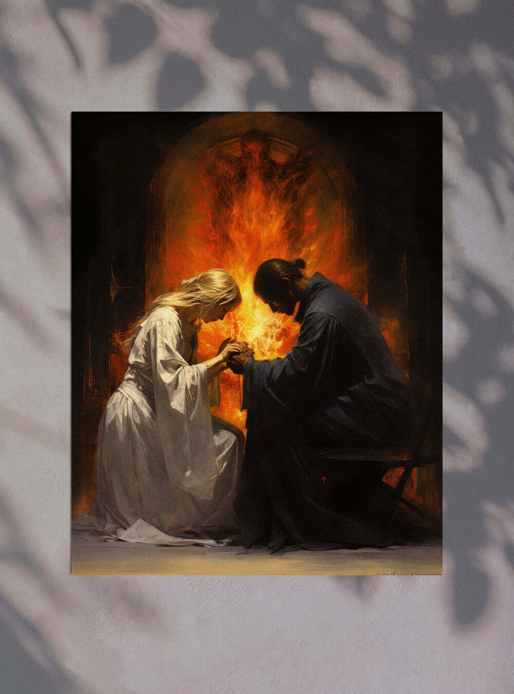 Job 28:28 Fiery Encounter Bible Art Poster Print