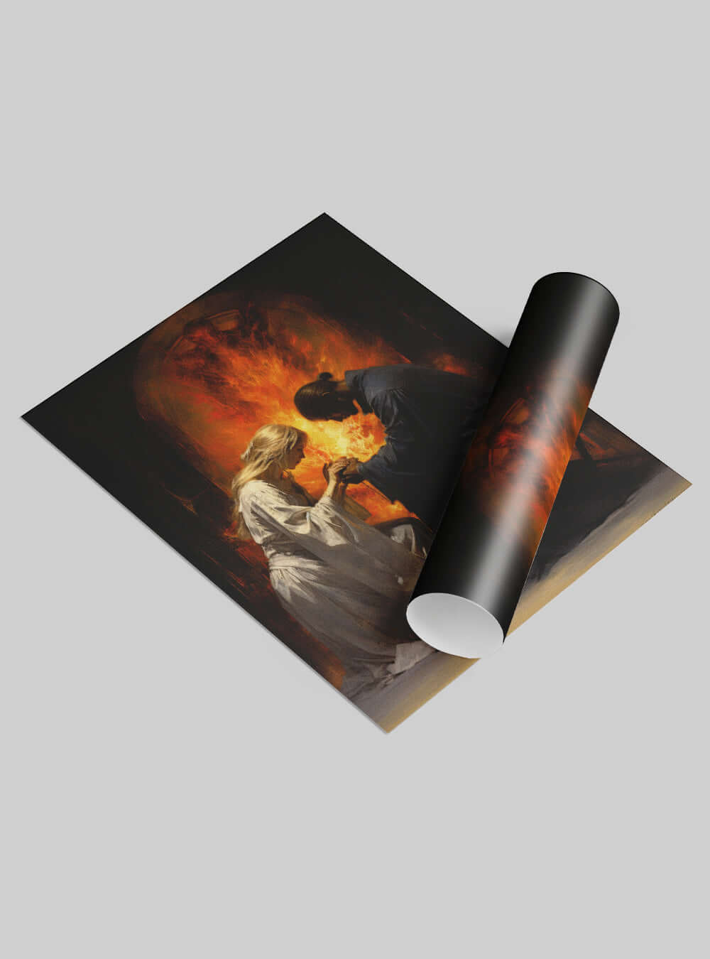 Job 28:28 Fiery Encounter Bible Art Poster Print