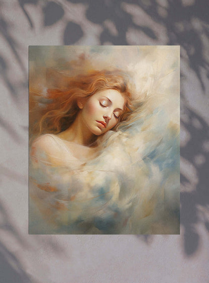 Job 33:4 - Serene Angel Portrait - Christian Artwork Poster Print