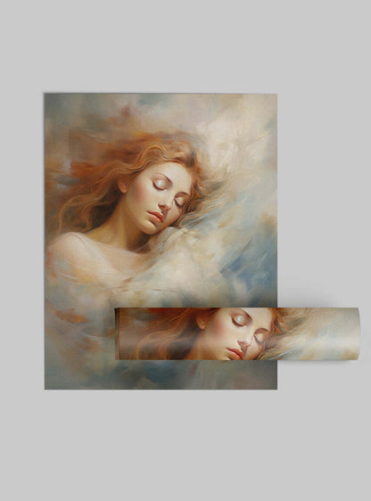 Job 33:4 - Serene Angel Portrait - Christian Artwork Poster Print