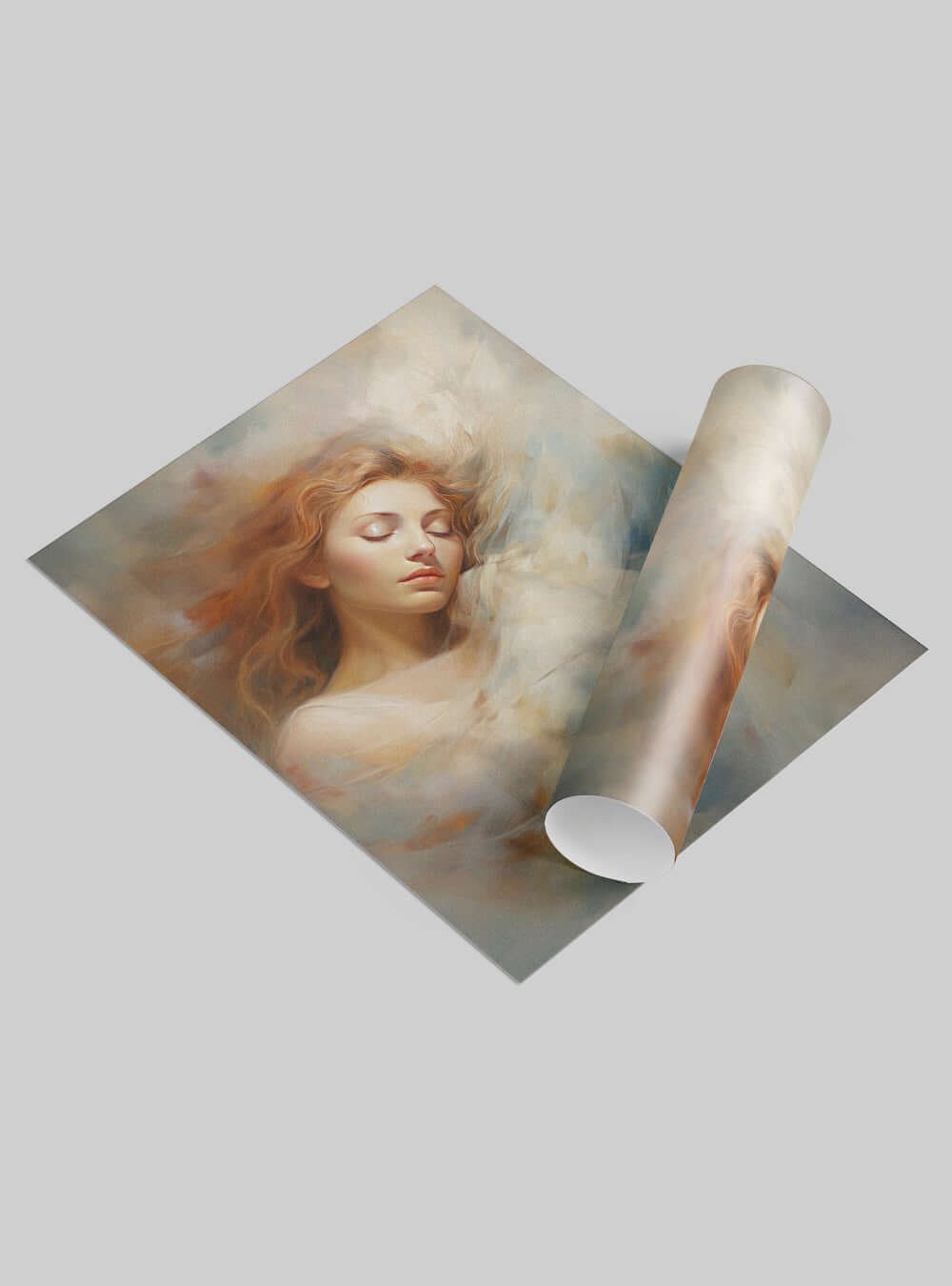 Job 33:4 - Serene Angel Portrait - Christian Artwork Poster Print