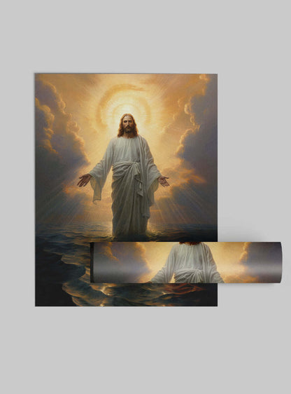 John 1:1 Radiant Figure Christian Painting Poster Print