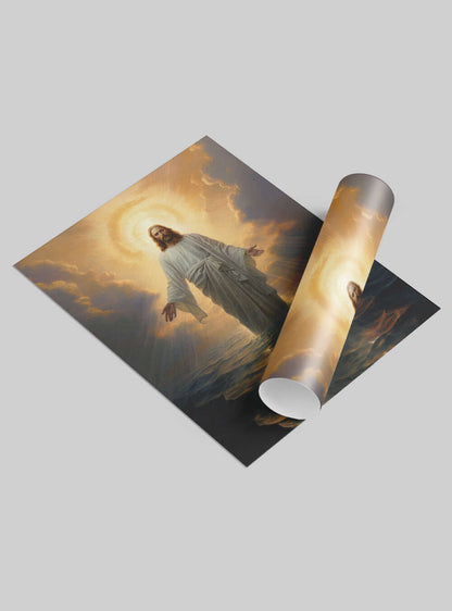 John 1:1 Radiant Figure Christian Painting Poster Print