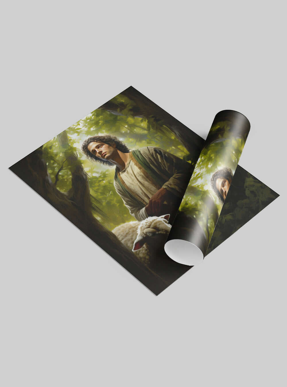 John 10:27 Serene Shepherd - Christian Painting Poster Print