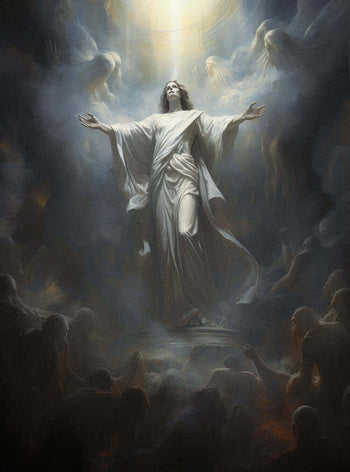 John 11:26 Ascension Art - Modern Christian Wall Art Poster Print