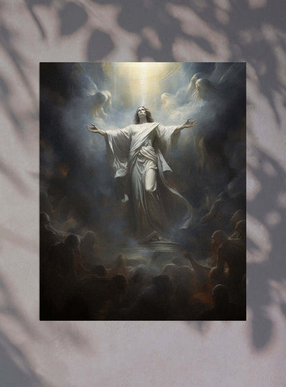 John 11:26 Ascension Art - Modern Christian Wall Art Poster Print