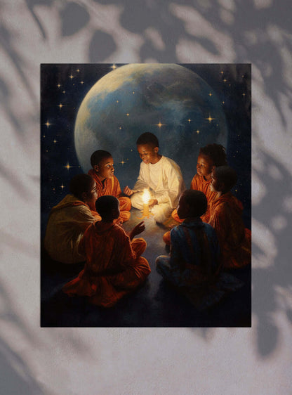 John 14:2 Starlit Gathering Bible Scripture Wall Art Poster Print