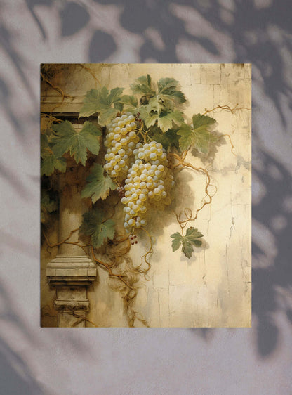 John 15:5 Sun-Kissed Grape Art Christian Painting Poster Print