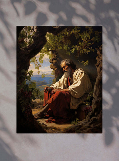 John 15:7 - Serene Philosopher - Christian Art Poster Print