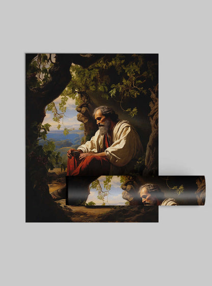 John 15:7 - Serene Philosopher - Christian Art Poster Print