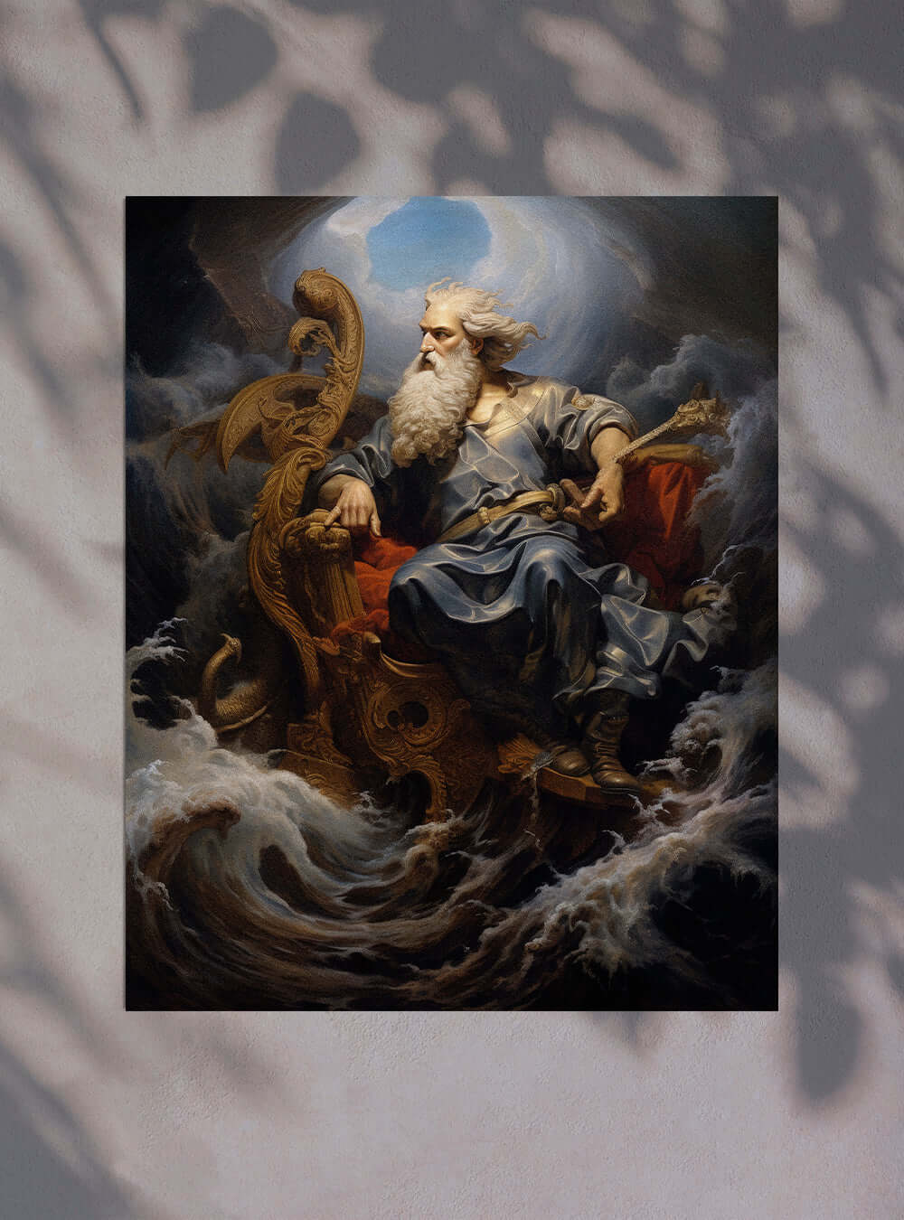 John 16:33 - Poseidon Storm Art - Bible Verse Poster Print