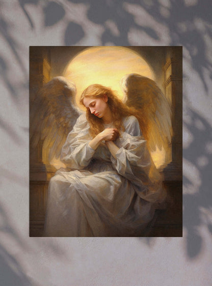 John 16:7 - Angel Art Serenity - Christian Wall Art Poster Print