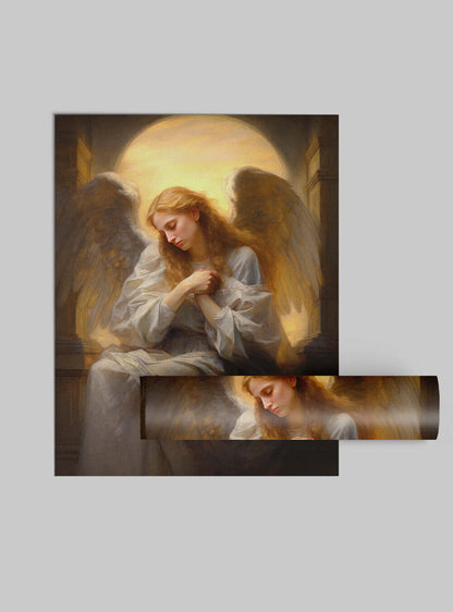 John 16:7 - Angel Art Serenity - Christian Wall Art Poster Print