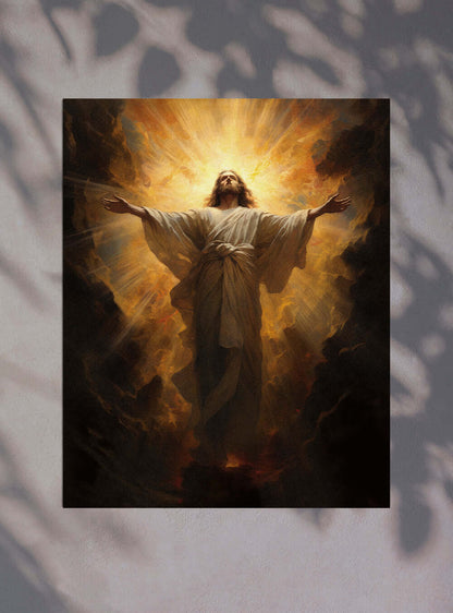 John 3:17 Radiant Figure Bible Art Poster Print