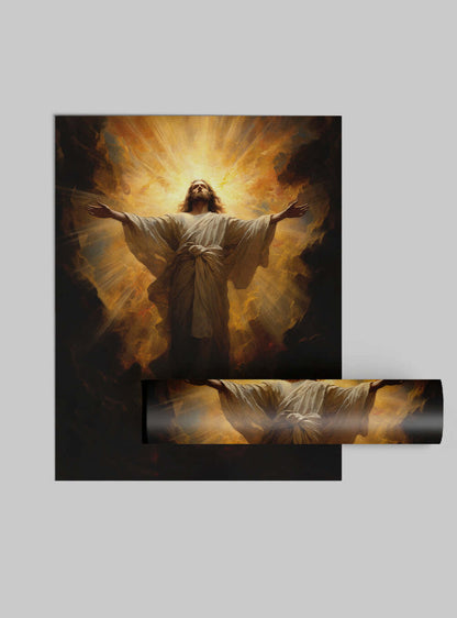 John 3:17 Radiant Figure Bible Art Poster Print