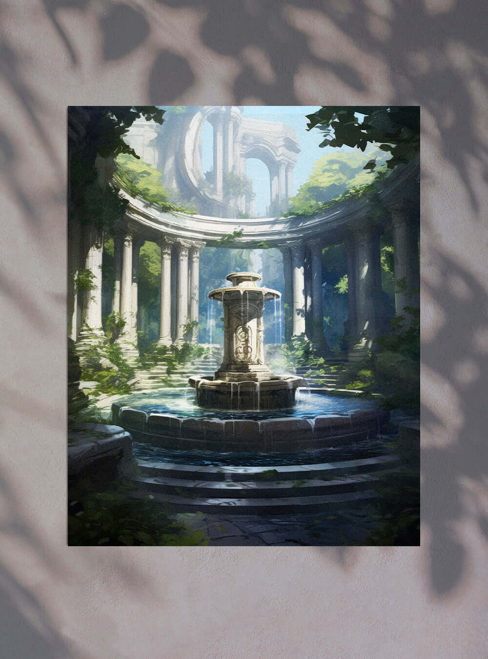 John 4:14 Enchanted Forest Fountain Modern Christian Poster Print