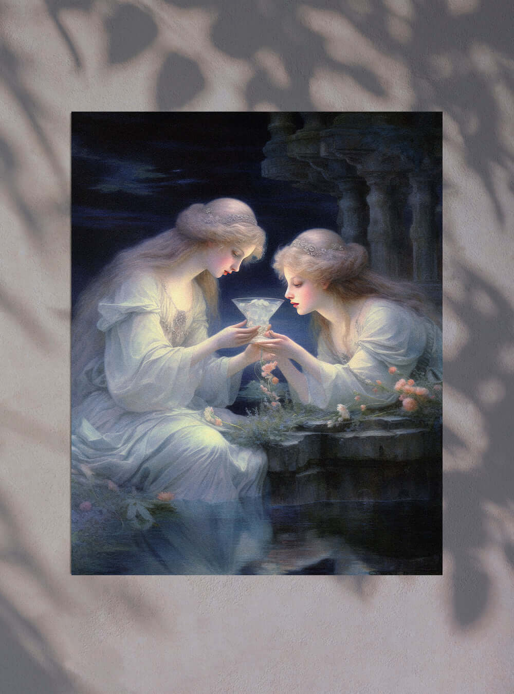 John 4:23 Angelic Maidens - Modern Christian Art Poster Print