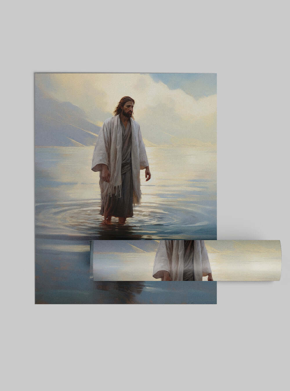 John 6:37 Serene Figure Modern Christian Art Poster Print