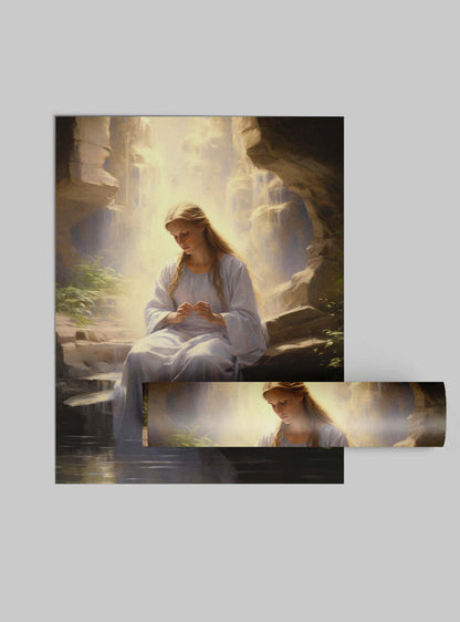 Joshua 1:8 Angelic Figure - Modern Christian Wall Art Poster Print