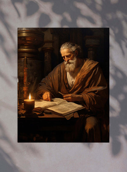 Joshua 22:5 Scholarly Figure Bible Art Poster Print