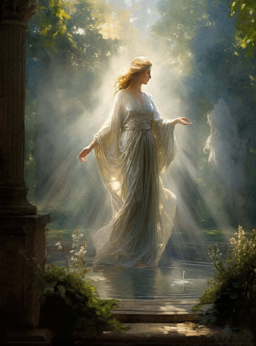 Jude 1:21 Serene Angelic Art | Christian Painting Poster Print