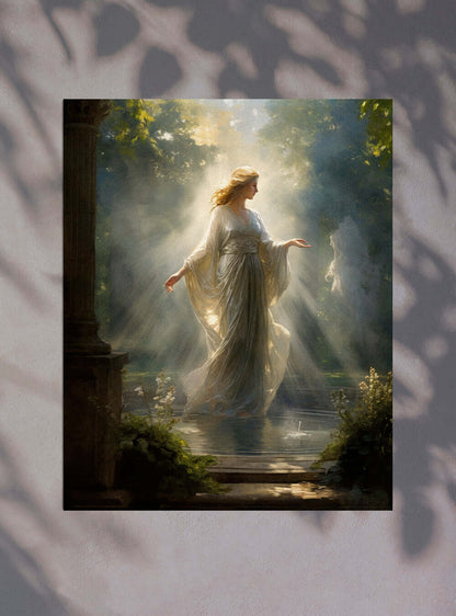 Jude 1:21 Serene Angelic Art | Christian Painting Poster Print