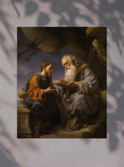 Luke 18:27 - Discourse Duo Christian Artwork Poster Print