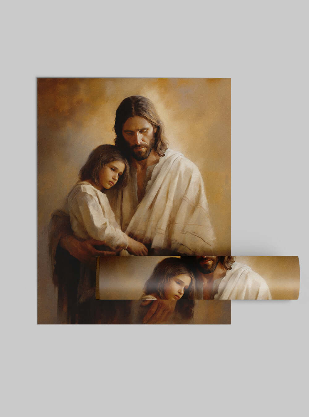 Mark 10:14 Embrace of Grace Christian Wall Art Poster Print