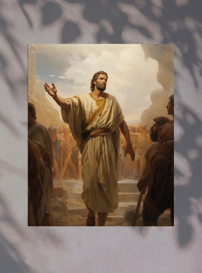 Mark 10:45 Spiritual Leader Art - Christian Painting Poster Print