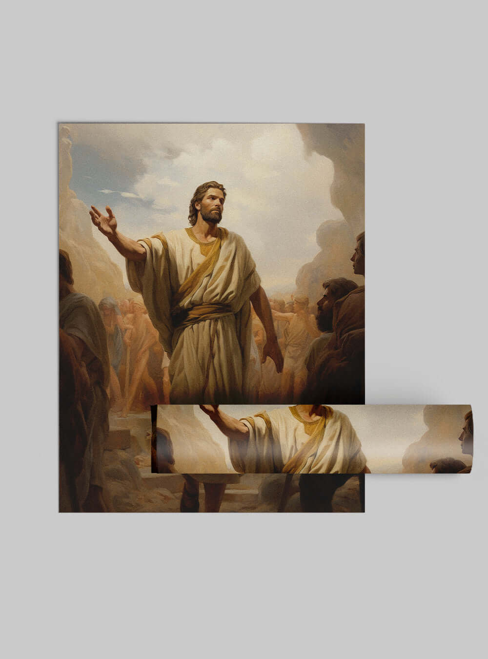 Mark 10:45 Spiritual Leader Art - Christian Painting Poster Print