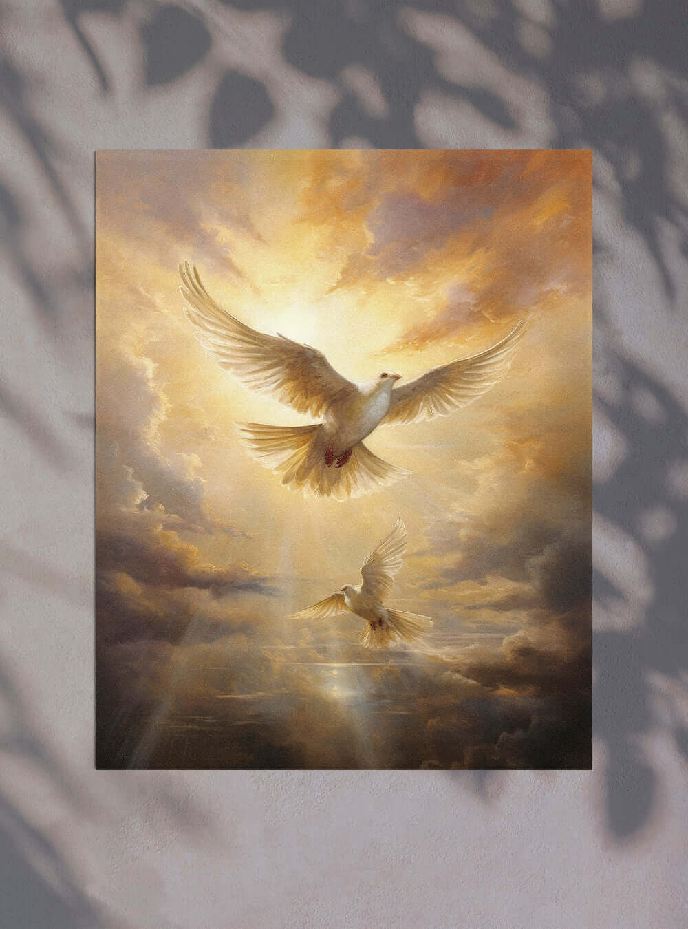 Matthew 10:31 Doves of Peace Christian Artwork Poster Print